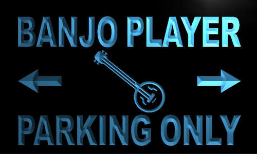 Banjo Player Parking Only Neon Light Sign